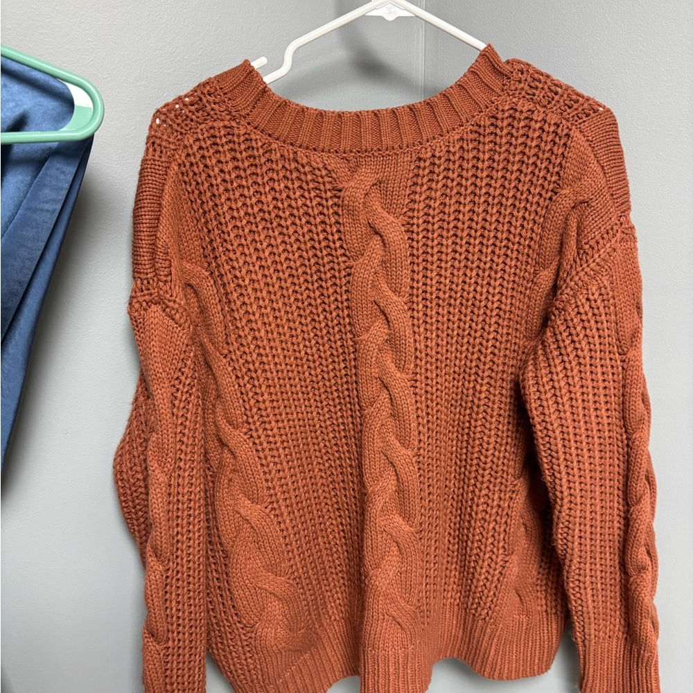 Miami Rust Cable Knit Sweater
